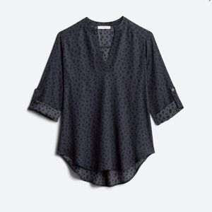 Lush top. Split neck, blouse, animal print.